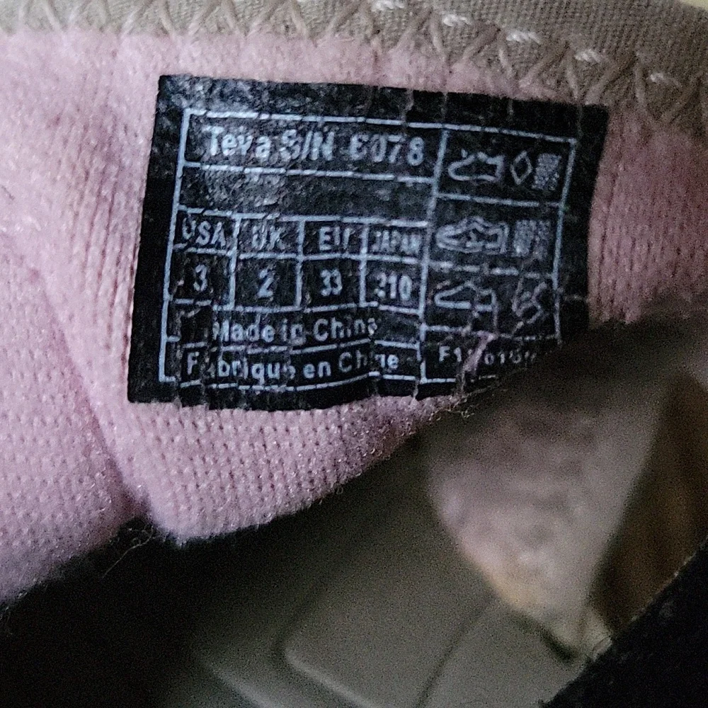 Teva sandals, brown, tan, gray, pink, size 3.